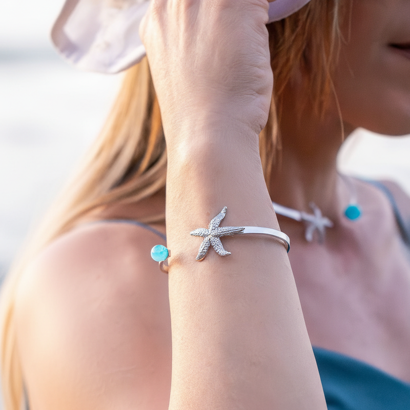 Bracciale rigido "Stella Marina" Blu Edition - immagine 3
