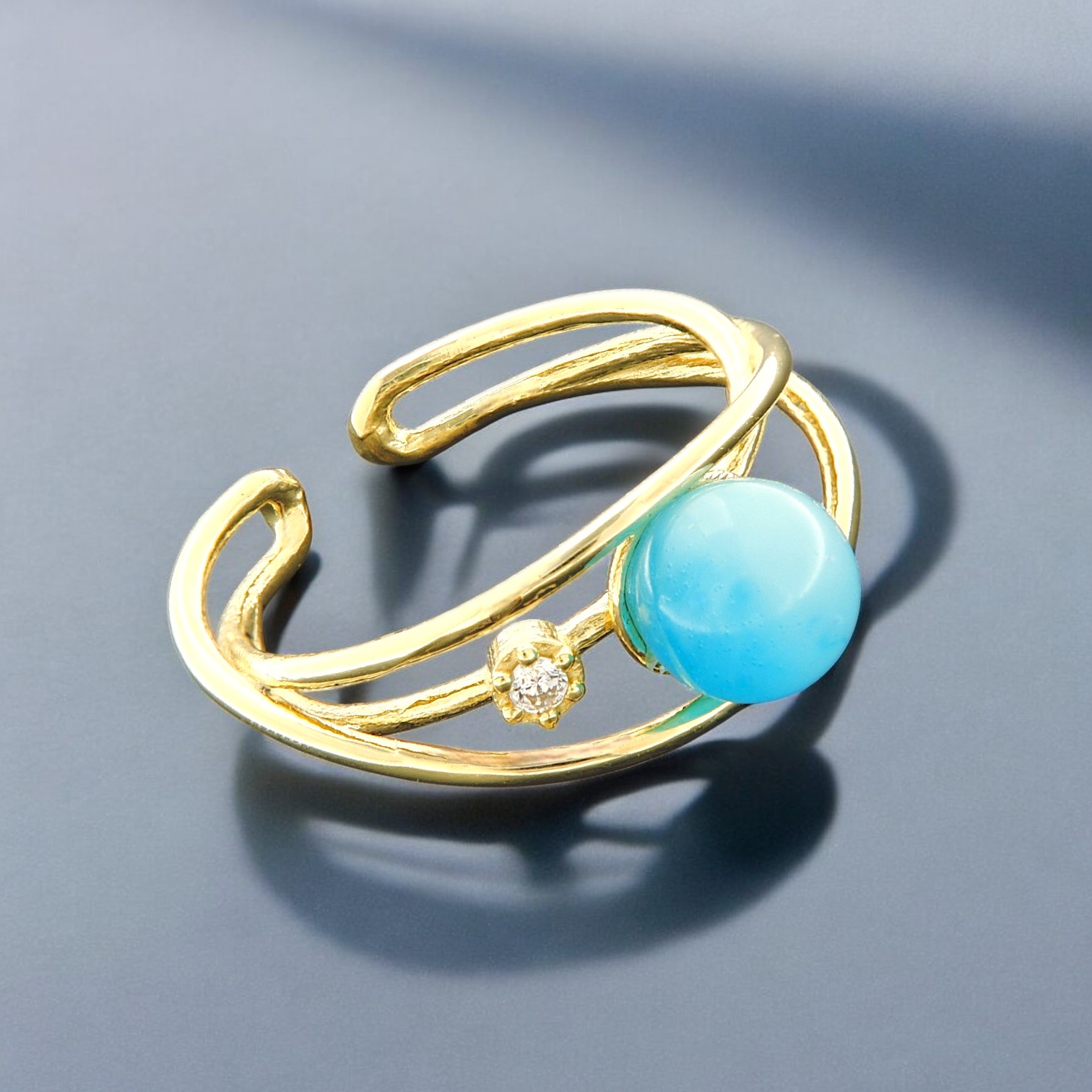 Anello "Notti d'Agosto" Blu Edition - Dorato - immagine 3